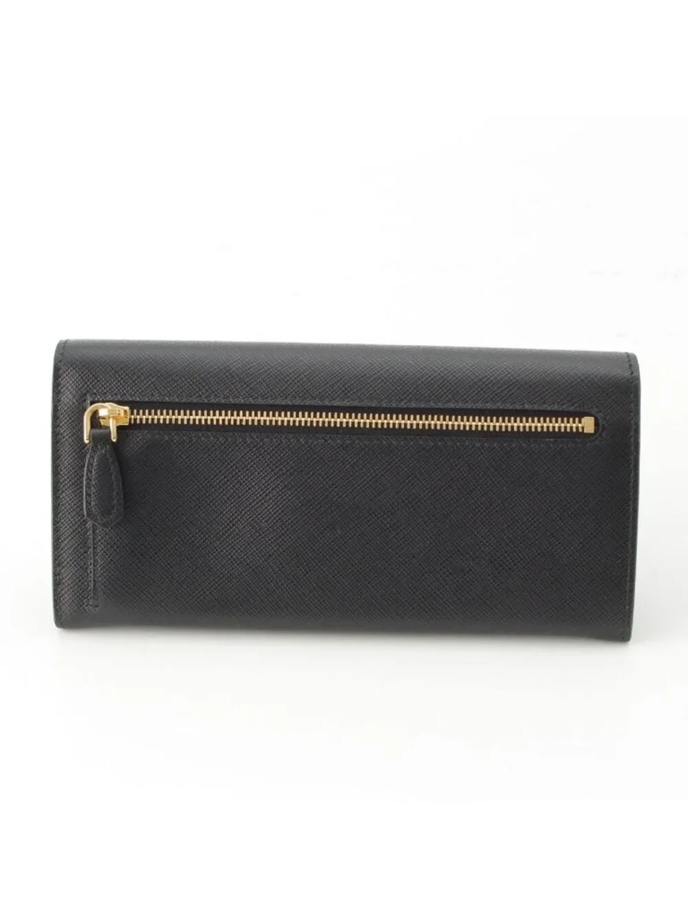 Prada Saffiano Shine Logo Wallet Black